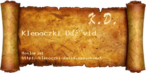 Klenoczki Dávid névjegykártya